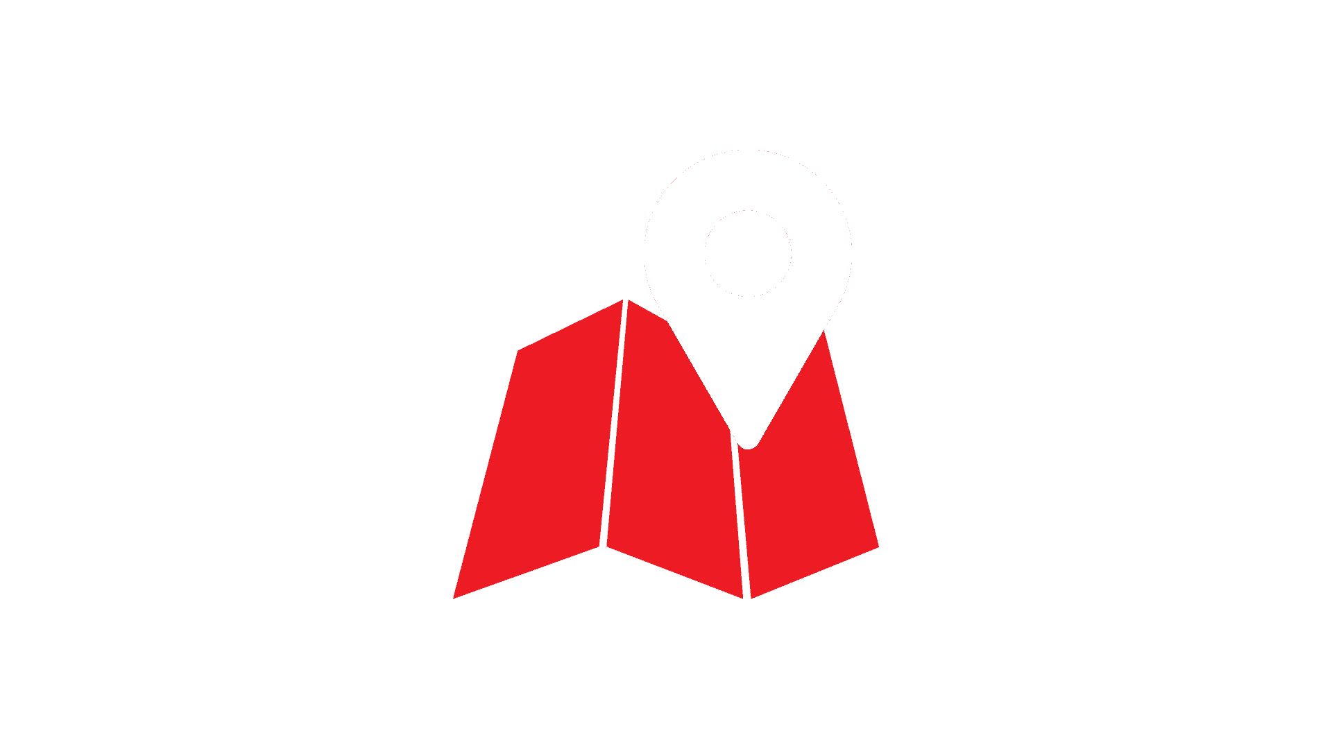 A white map pin icon above a red folded map symbol, set against a red background, perfectly marks the spot for efficient propane delivery services.