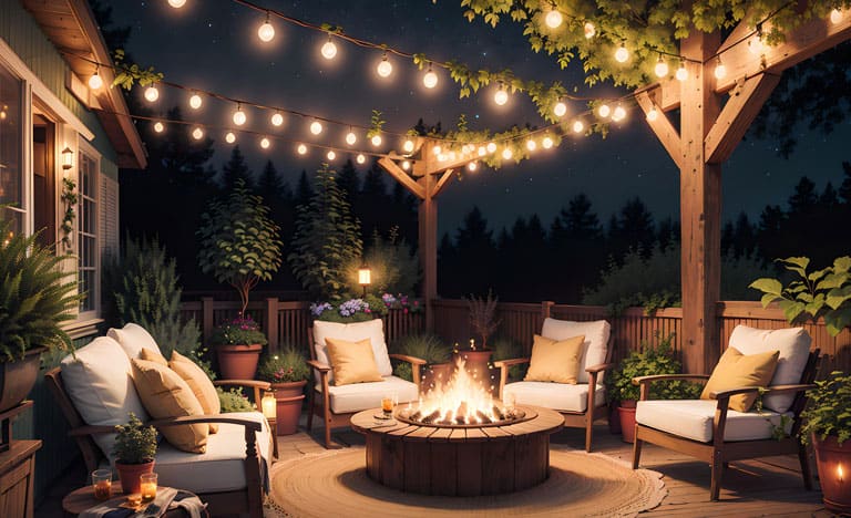 outdoor firepit patio.
